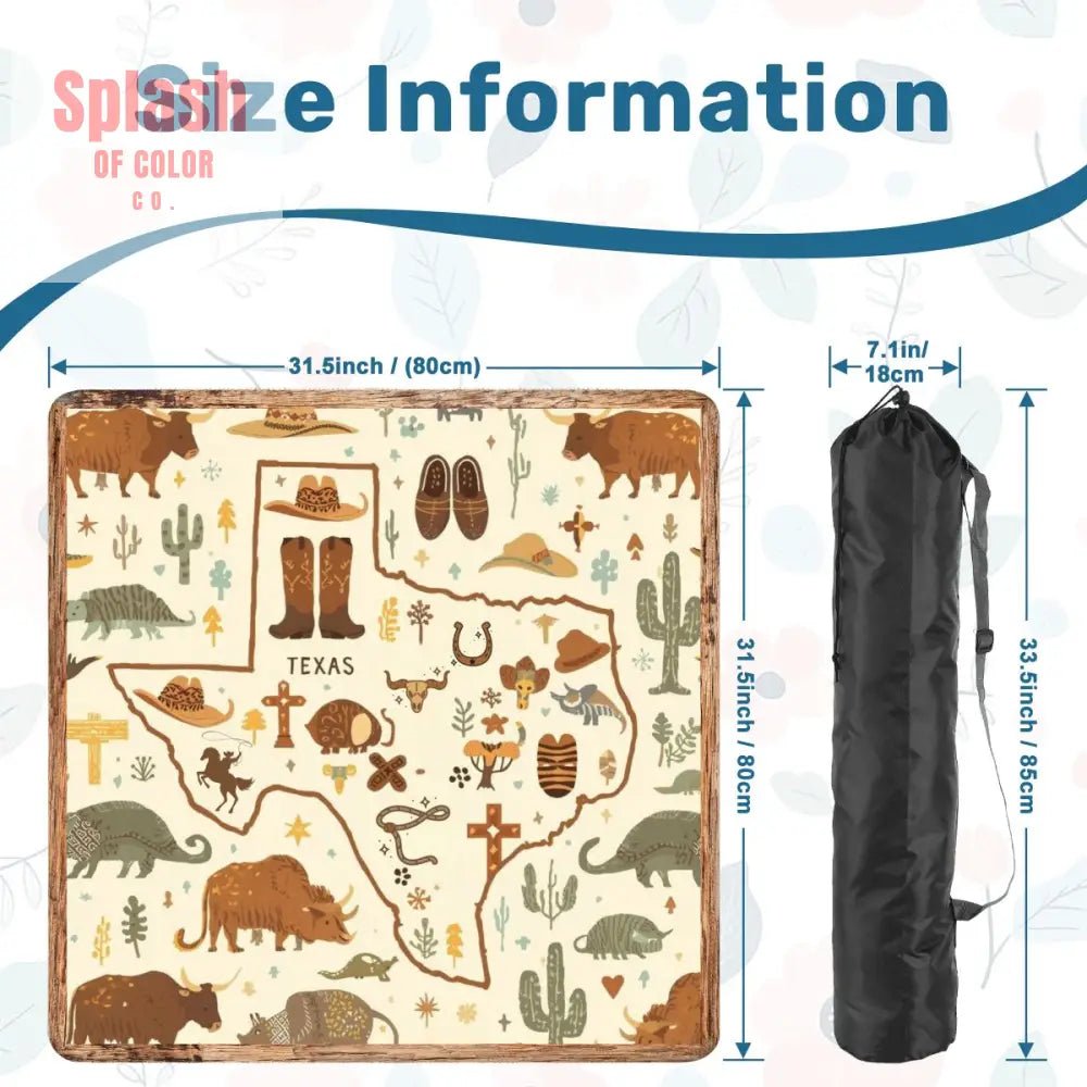 Texas Mahjong Mat, Rustic Whimsy Green, Brown Yellow Tones - Splash of Color co.