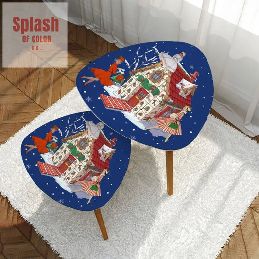 Mahjong Christmas Tables, Mahj Tile House And Whimsical Vintage Gals - Splash of Color co.