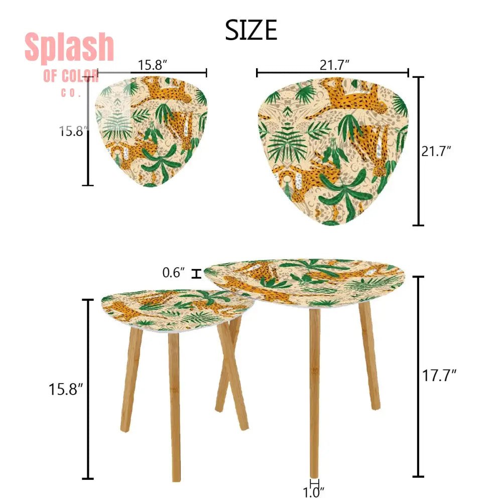The Tigeress Quintessential Animal Print Modern Nesting Tables - Splash of Color co.