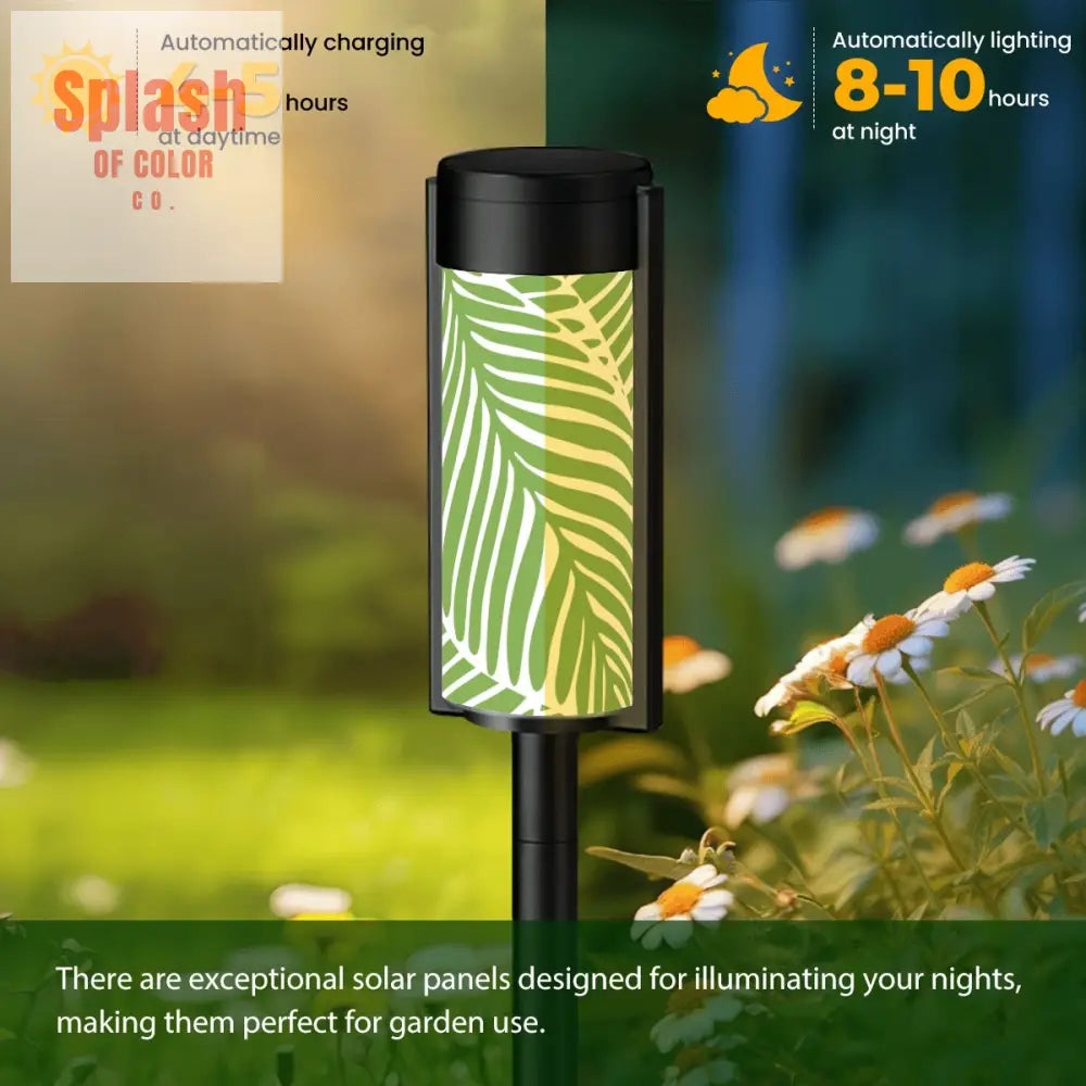 Tropical Floral Green Polynesian Outdoor Garden Solar Lights - 4pcs - Garden Decor