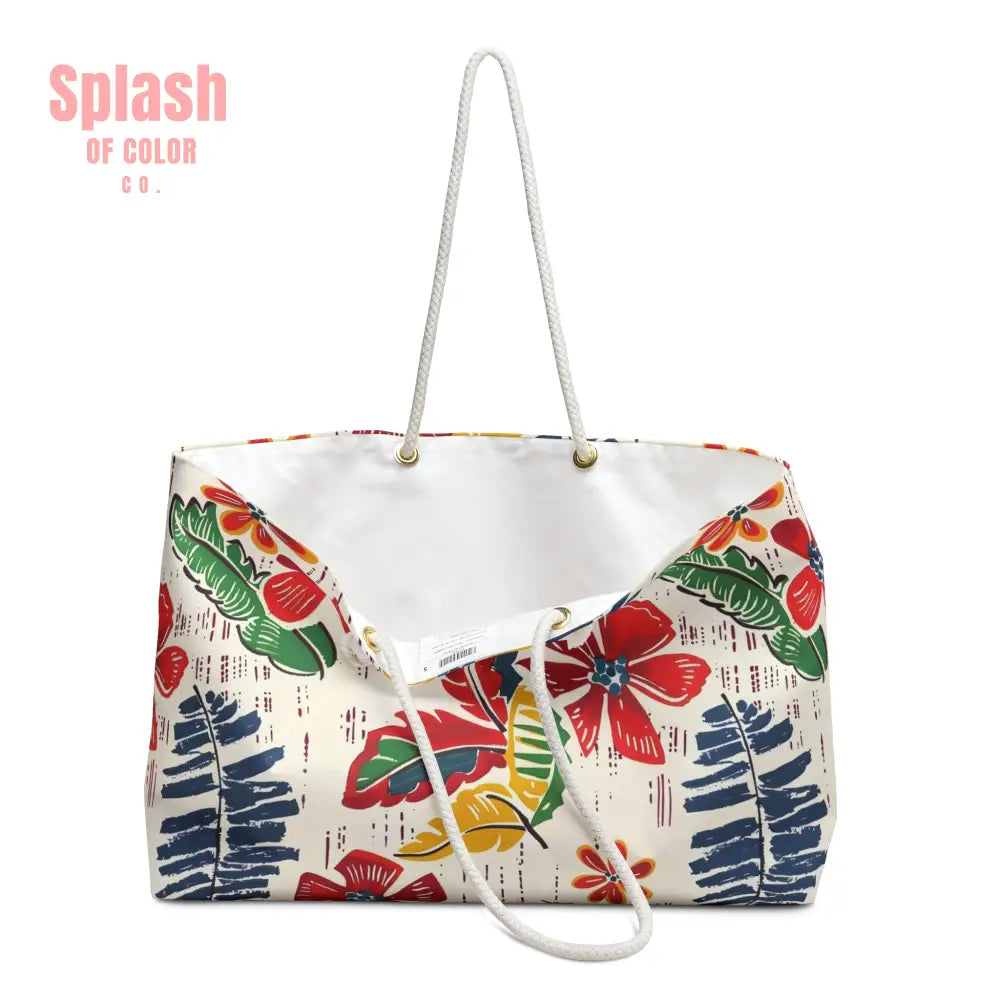 Tropical Floral Heritage Weekender Bag Travel Tote Mahjong Accessory Bag 24’’ × 13’’ Bags