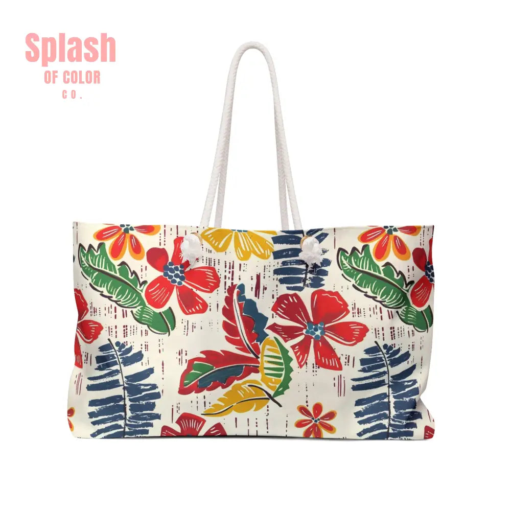 Tropical Floral Heritage Weekender Bag Travel Tote Mahjong Accessory Bag 24’’ × 13’’ Bags