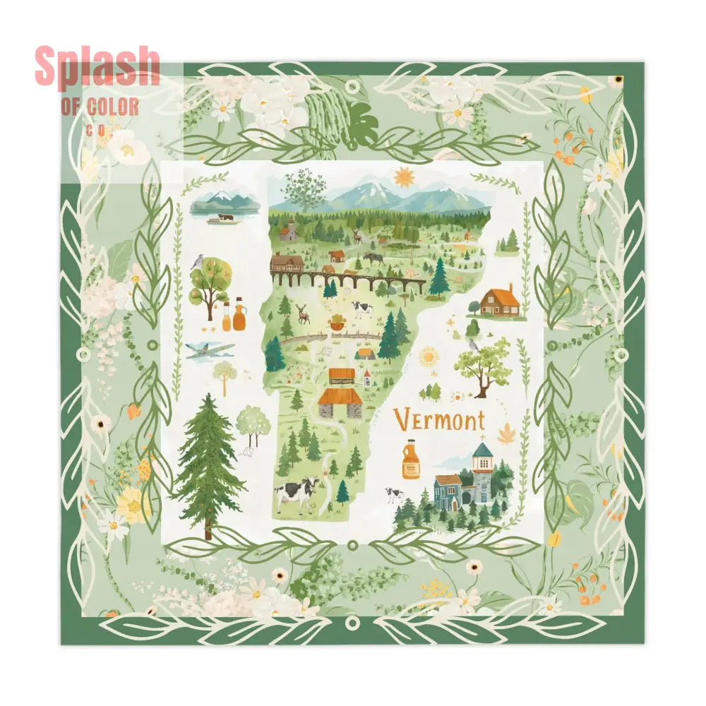 Vermont-Inspired Tablecloth Cozy Farmhouse Decor Nature-Themed Dining Gift for Home Seasonal Gatherings Rustic Table