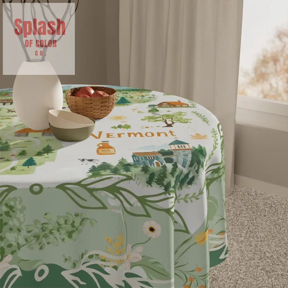Vermont - Inspired Tablecloth, Cozy Farmhouse Decor, Nature - Themed Dining, Gift for Home, Seasonal Gatherings, Rustic Table Cover - Splash of Color co.
