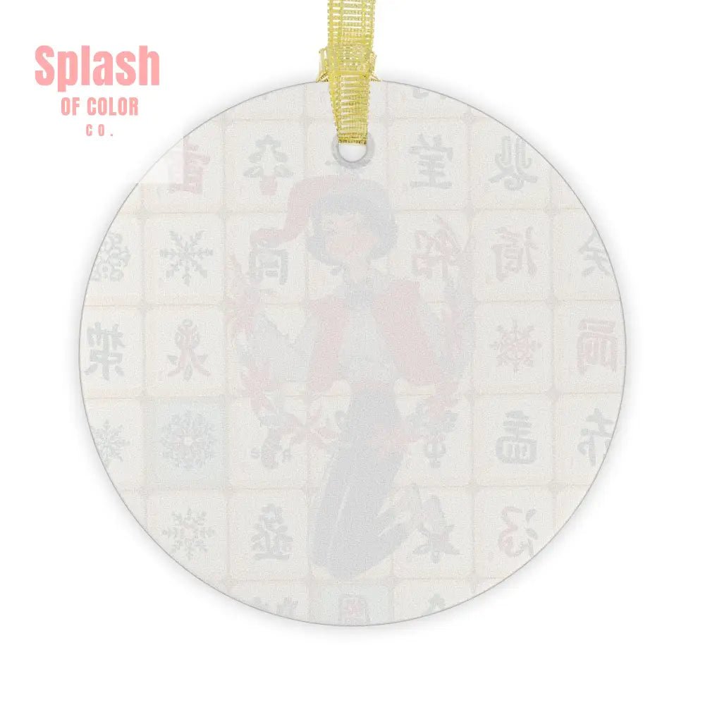 Vintage - Inspired Mahjong Tiles Glass Ornament Festive Holiday Mahj Christmas - Splash of Color co.