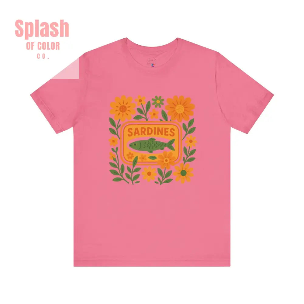 Vintage Sardine Shirt Floral Tee Casual Wear Gifts for Food Lovers Summer Outfits Sustainable Fashion Beach Day Shirt