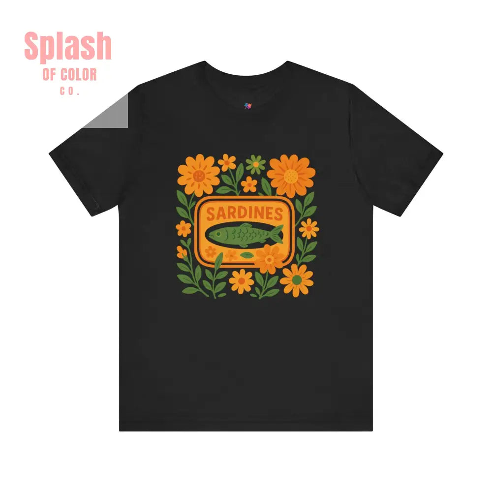 Vintage Sardine Shirt Floral Tee Casual Wear Gifts for Food Lovers Summer Outfits Sustainable Fashion Beach Day Shirt