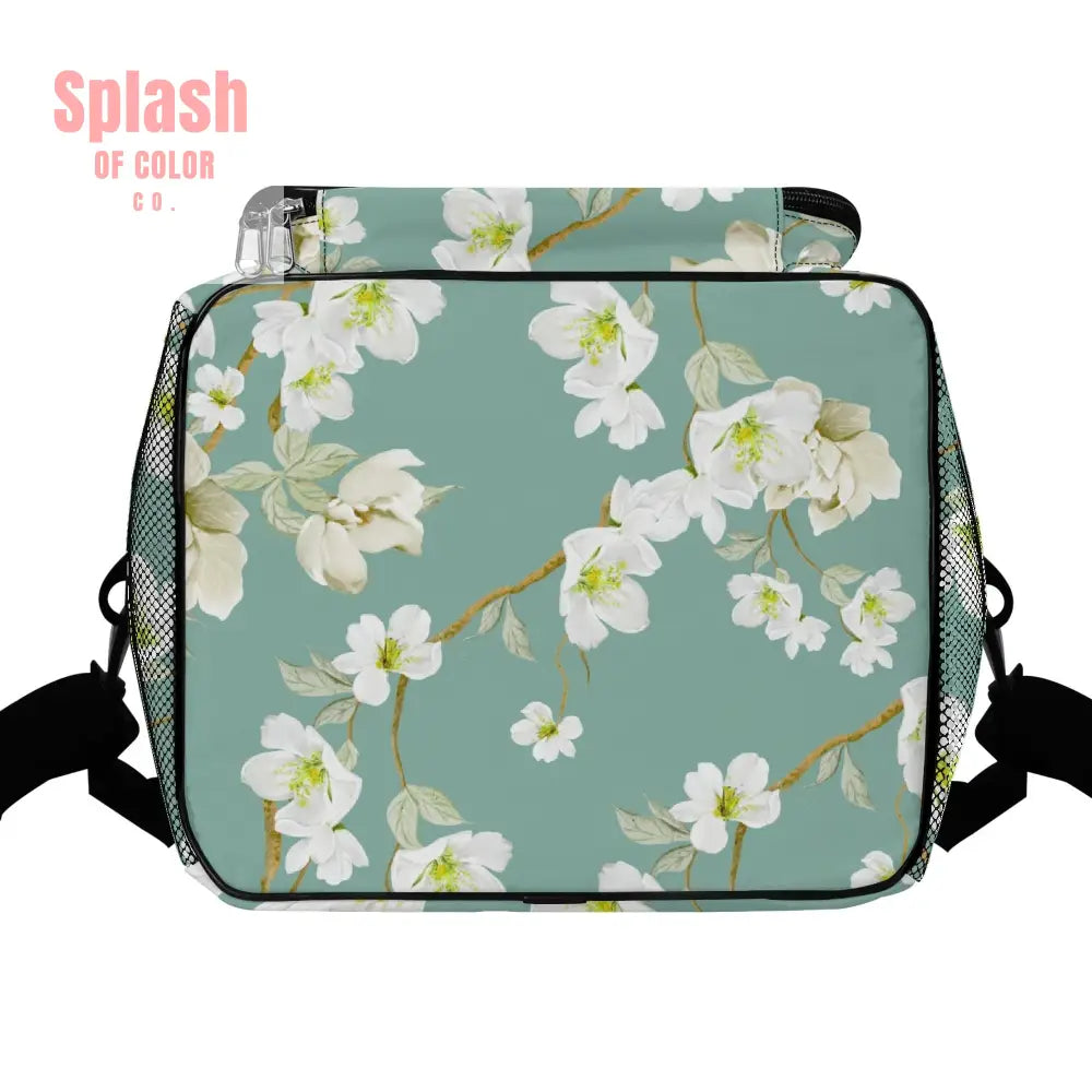 Whimsical Dogs Playing Mahjong Floral Asian Designed Cooler Bag For Game Nights Or Pool Side