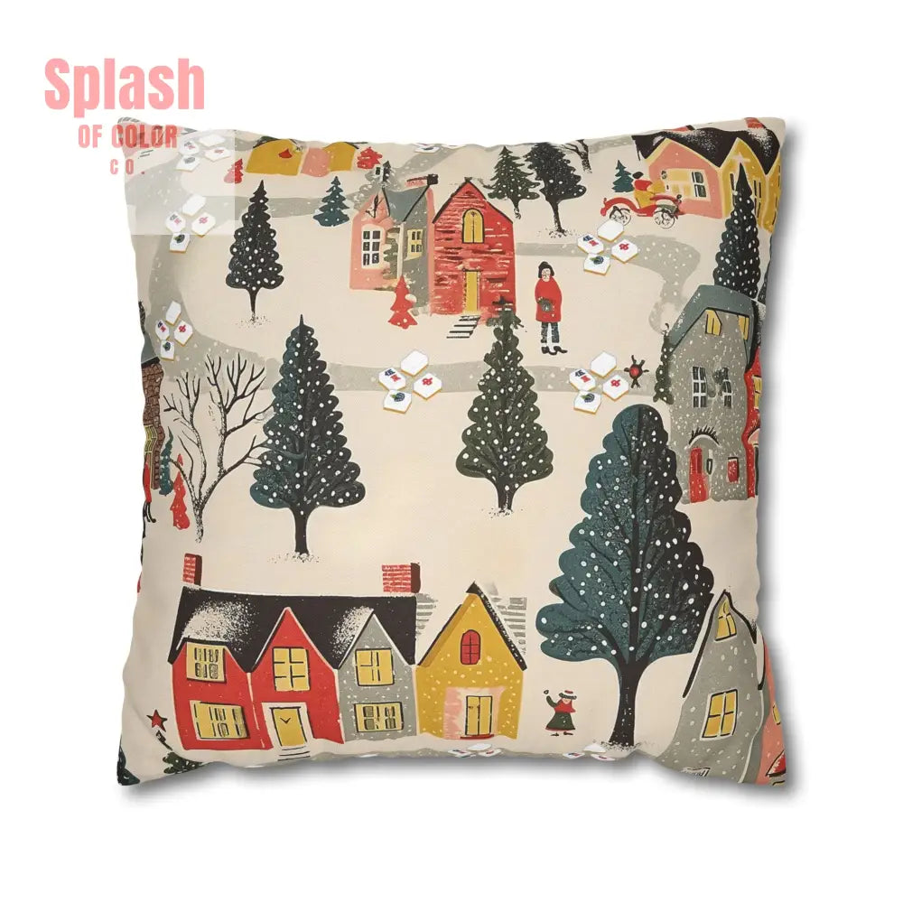 Whimsical Mahjong Christmas Cozy Holiday Accent Pillow Cover 20’’ × 20’’ Home Decor