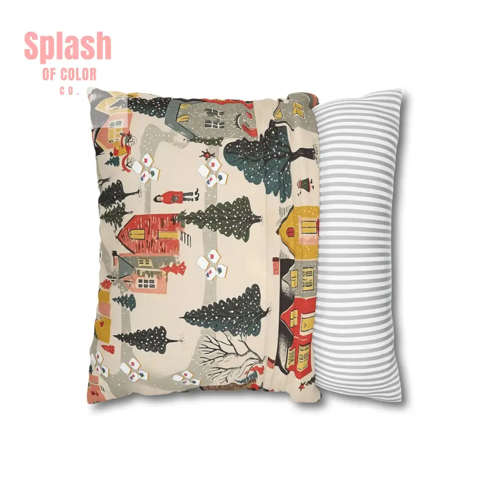 Whimsical Mahjong Christmas Cozy Holiday Accent Pillow Cover Home Decor