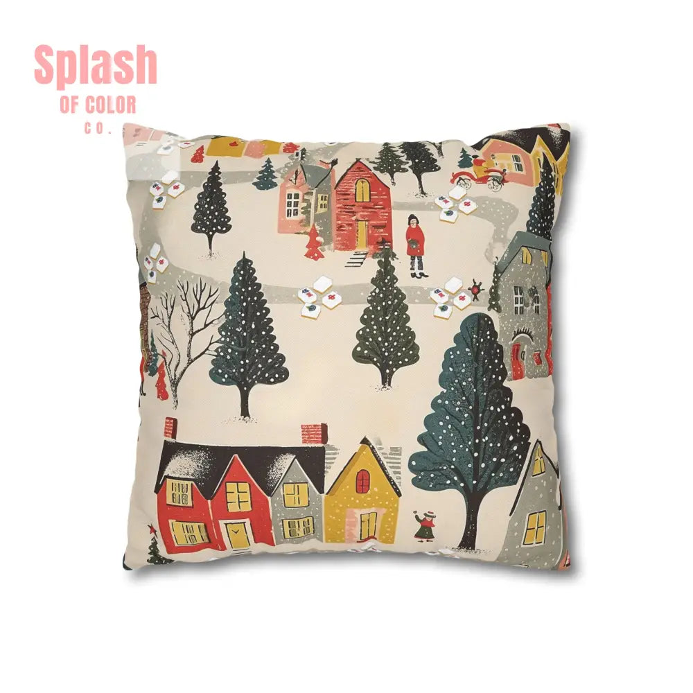Whimsical Mahjong Christmas Cozy Holiday Accent Pillow Cover Home Decor