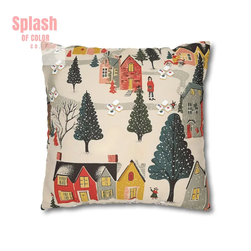 Whimsical Mahjong Christmas Cozy Holiday Accent Pillow Cover Home Decor