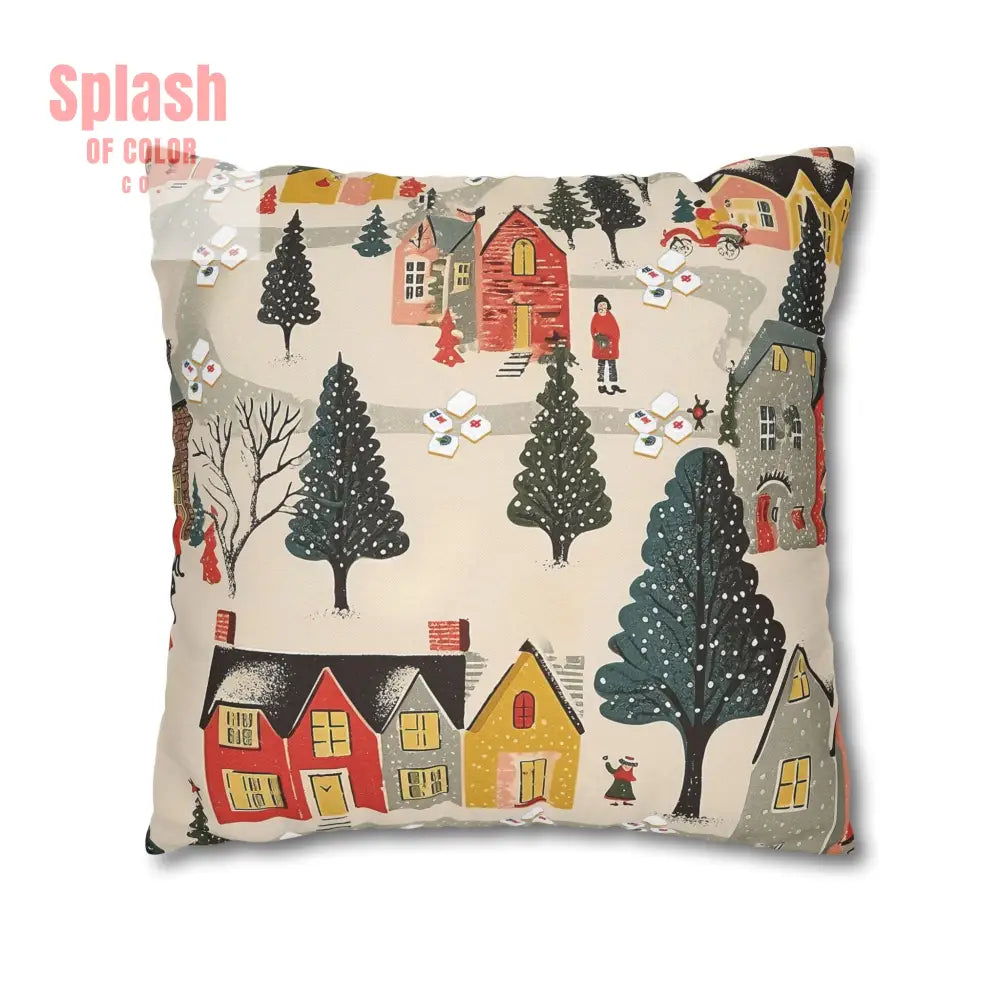 Whimsical Mahjong Christmas Cozy Holiday Accent Pillow Cover Home Decor