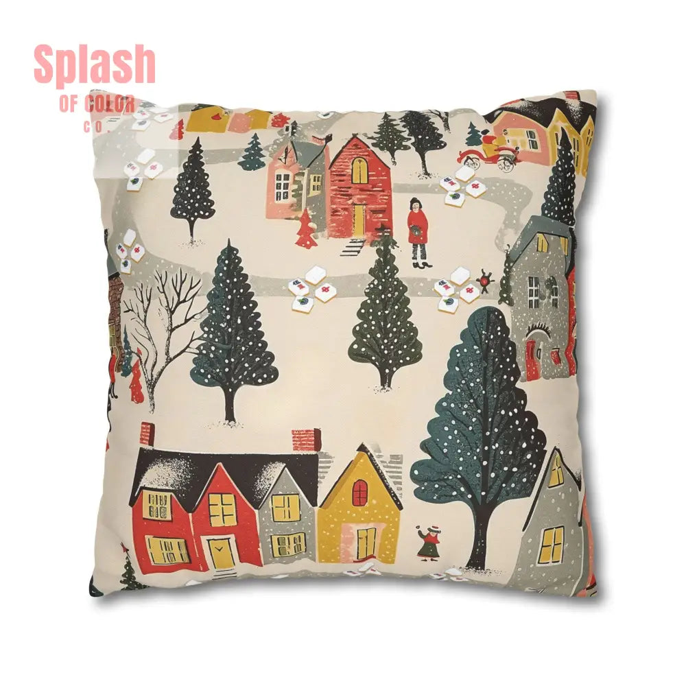 Whimsical Mahjong Christmas Cozy Holiday Accent Pillow Cover Home Decor