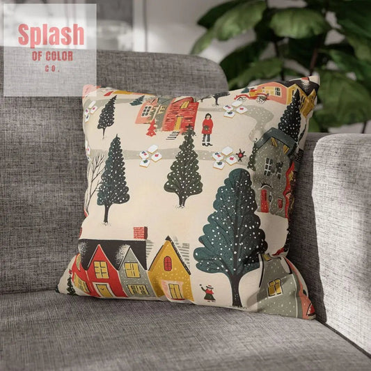 Whimsical Mahjong Christmas Cozy Holiday Accent Pillow Cover - Splash of Color co.