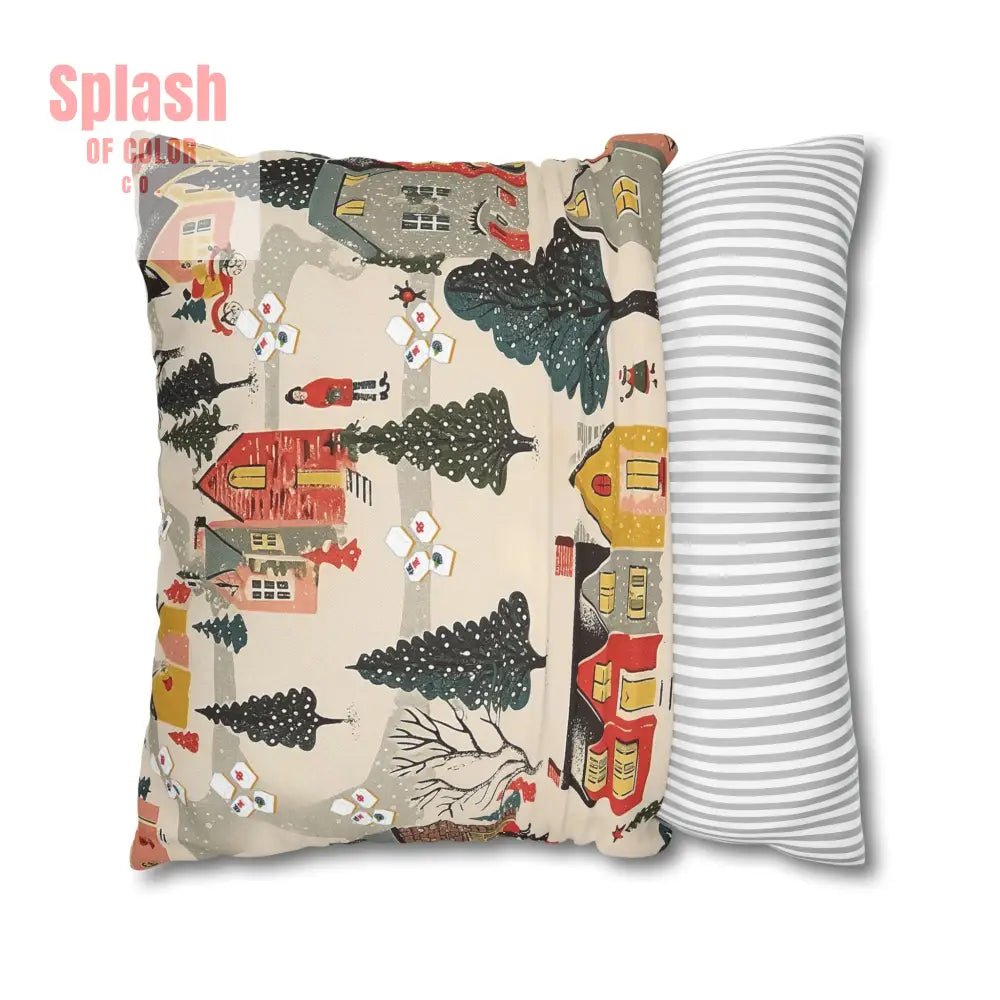 Whimsical Mahjong Christmas Cozy Holiday Accent Pillow Cover Home Decor