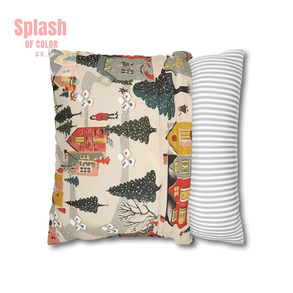 Whimsical Mahjong Christmas Cozy Holiday Accent Pillow Cover Home Decor