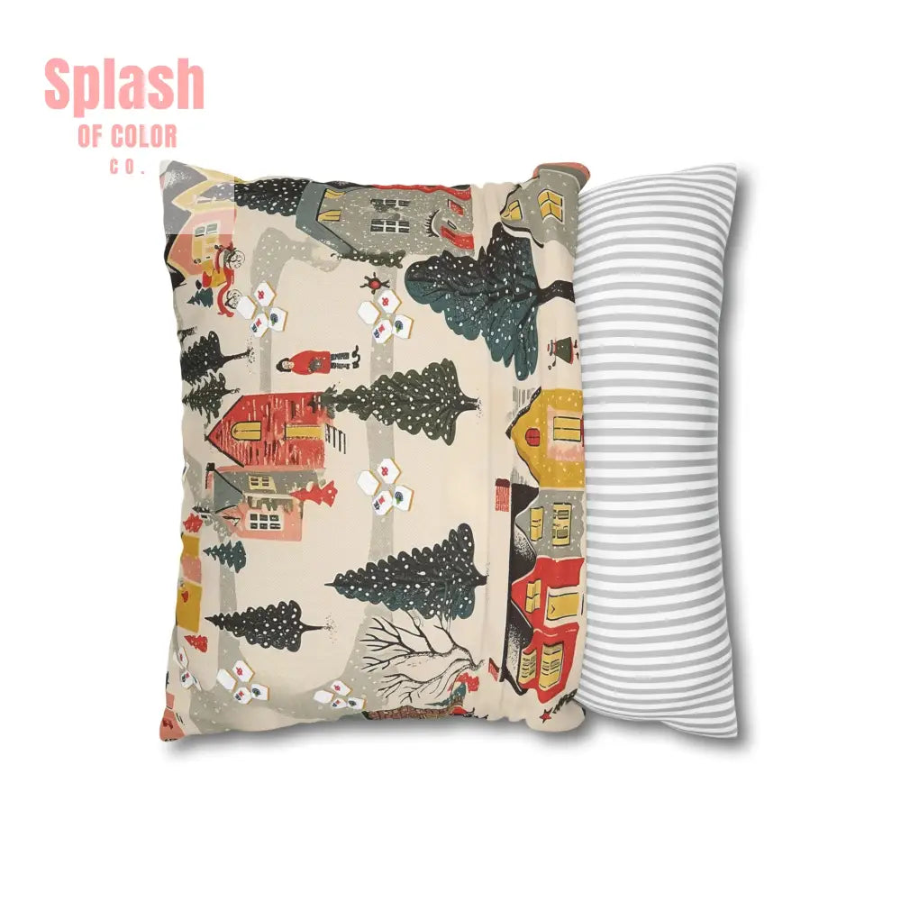 Whimsical Mahjong Christmas Cozy Holiday Accent Pillow Cover Home Decor