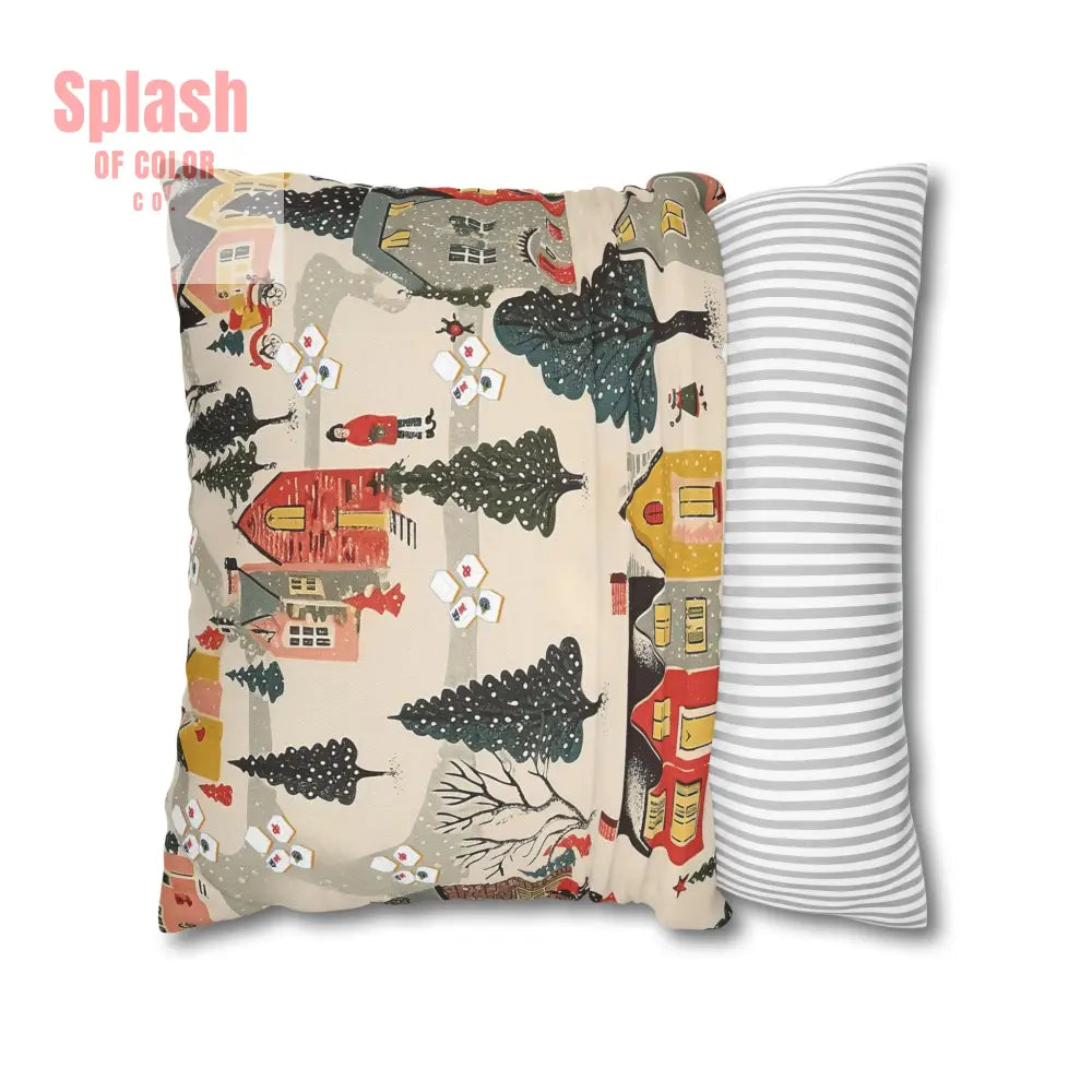 Whimsical Mahjong Christmas Cozy Holiday Accent Pillow Cover Home Decor
