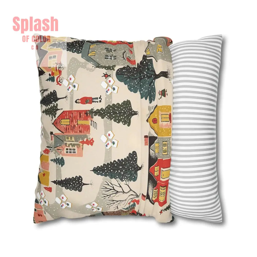 Whimsical Mahjong Christmas Cozy Holiday Accent Pillow Cover Home Decor