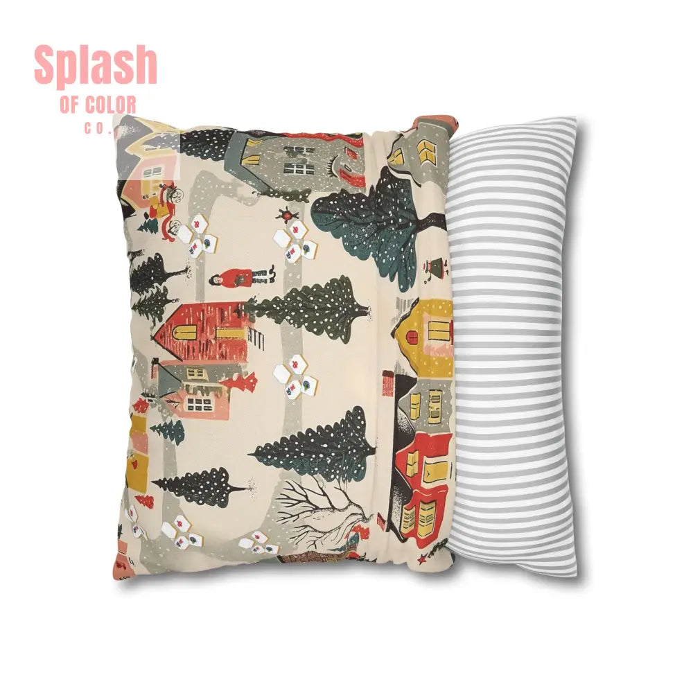 Whimsical Mahjong Christmas Cozy Holiday Accent Pillow Cover Home Decor