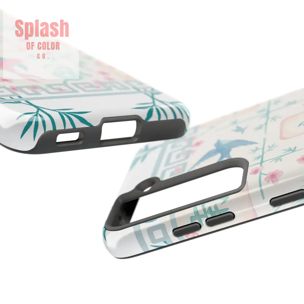 Whimsical Mahjong Tile Pastel Preppy Tough Phone Cases with Vibrant Oriental Designs Mahj Lover Gift Phone Case