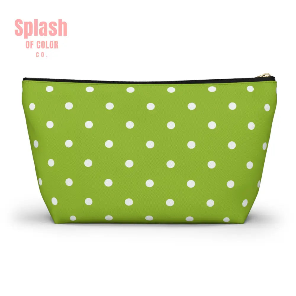 Whimsical Mahjong Tile Tote Pouch Green Citrus Polka Dot One Bam Bird Colorful Bird Mahj Gift Bags