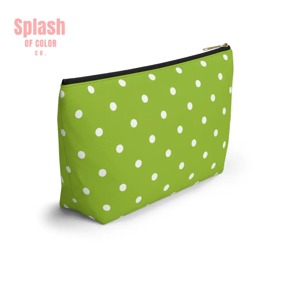 Whimsical Mahjong Tile Tote Pouch Green Citrus Polka Dot One Bam Bird Colorful Bird Mahj Gift Bags