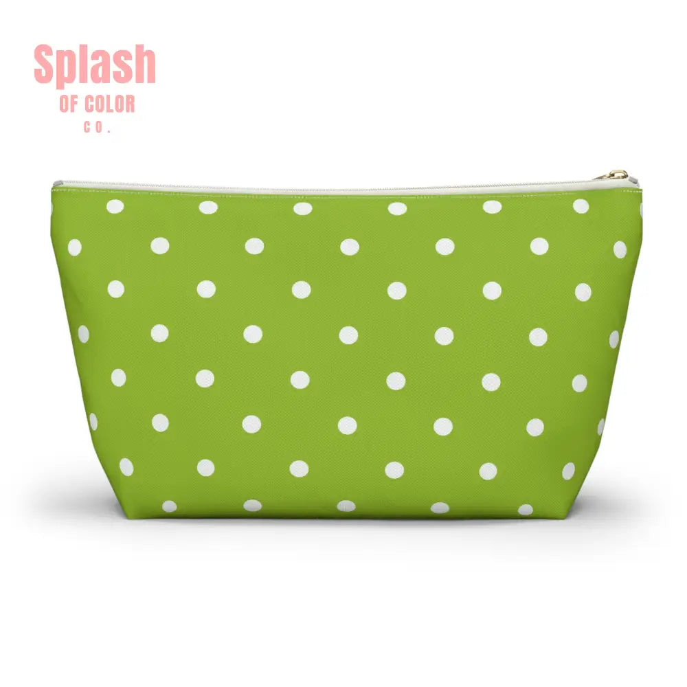 Whimsical Mahjong Tile Tote Pouch Green Citrus Polka Dot One Bam Bird Colorful Bird Mahj Gift Bags