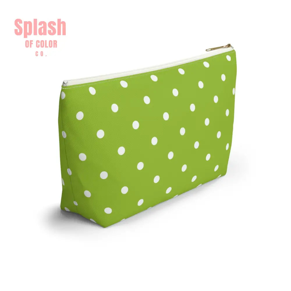 Whimsical Mahjong Tile Tote Pouch Green Citrus Polka Dot One Bam Bird Colorful Bird Mahj Gift Bags