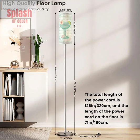 Whimsical Watercolor Mahjong Lover Reading Nook Modern Floor Lamp One Size Floor Lamps