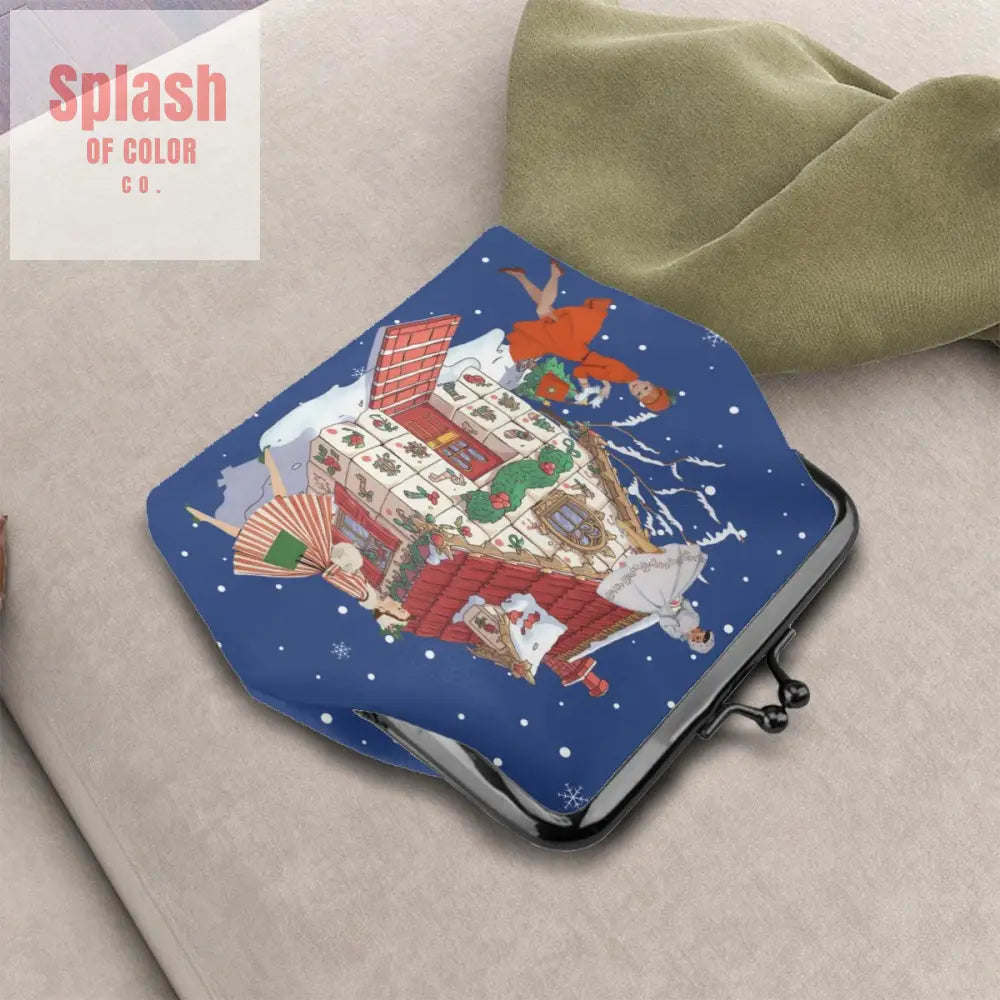 Women’s Leather Kiss Lock Coin Purse - 4.5’’x4.1’’ - Wallet