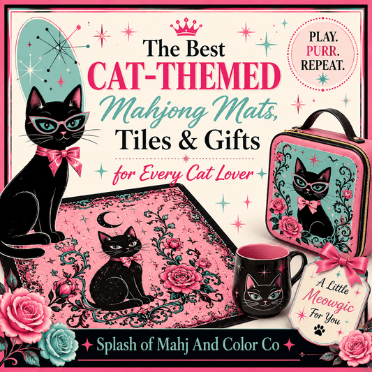 Cat Themed Mahjong Mats, Tiles And Gifts | Fun Accessories for Cat Lovers - Splash Of Mahj And Color Co.