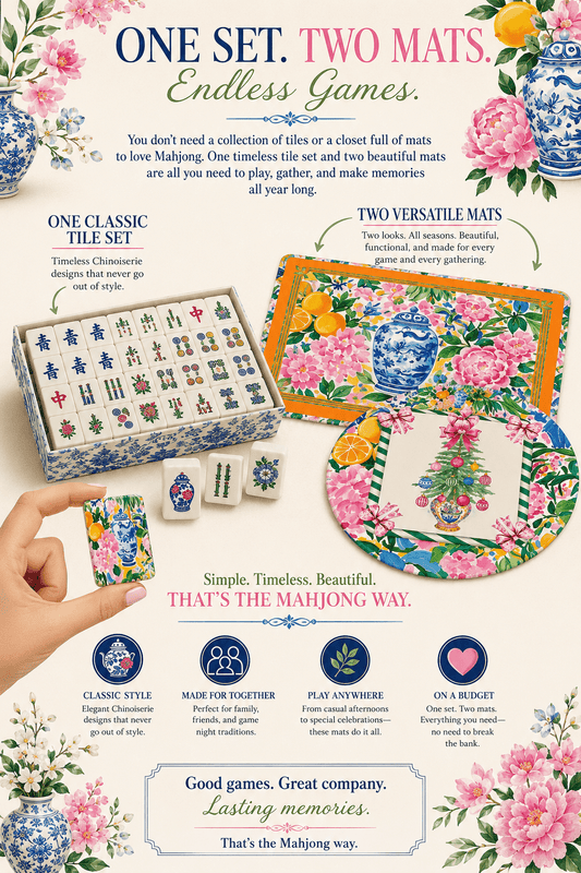 The Best Mahjong Set for Beginners: One Timeless Tile Set & One Versatile Mahjong Mat - Splash Of Mahj And Color Co.