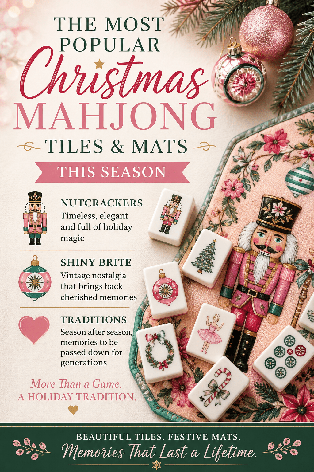 The Most Popular Christmas Mahjong Tiles & Christmas Mahjong Mats for Holiday Game Nights - Splash Of Mahj And Color Co.