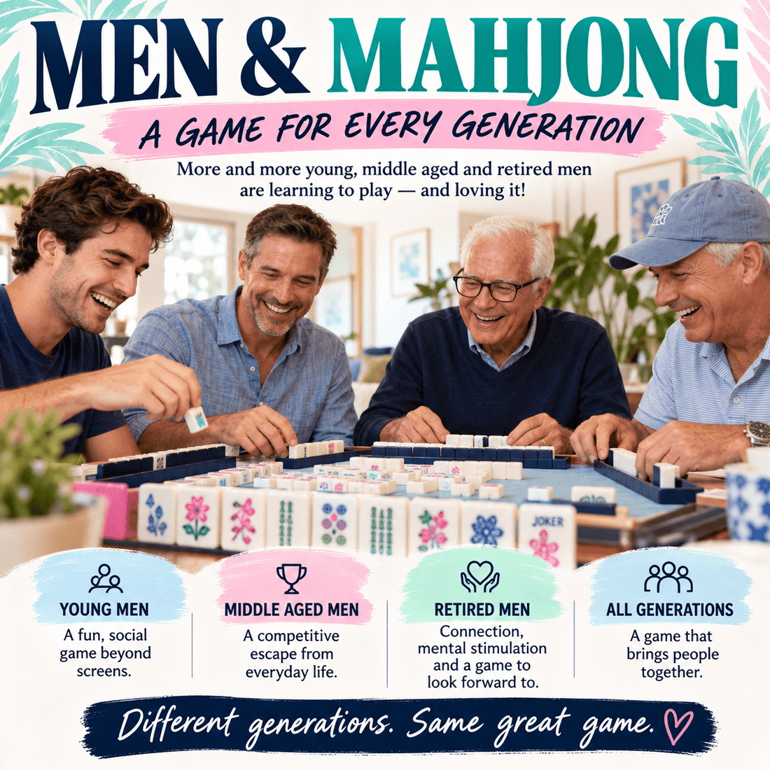 Move Over, Ladies! The Men Are Making Their Move in Mahjong! - Splash Of Mahj And Color Co.