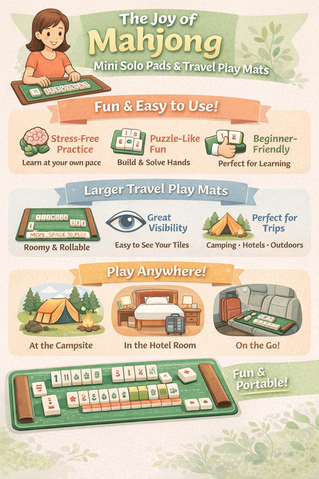 Mahjong Mini Solo Practice Pads Are the Perfect Way to Play Anywhere - Splash of Color Co.