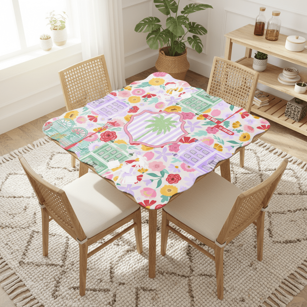 Mahjong Mat With Scalloped Edges - Splash of Color Co.