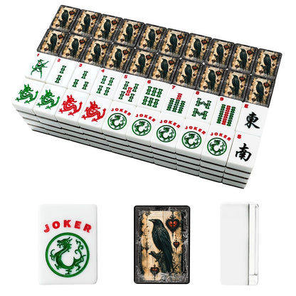 Edgar Allen Poe Raven American Mahjong Tiles With Carry Case - Splash of Color Co.