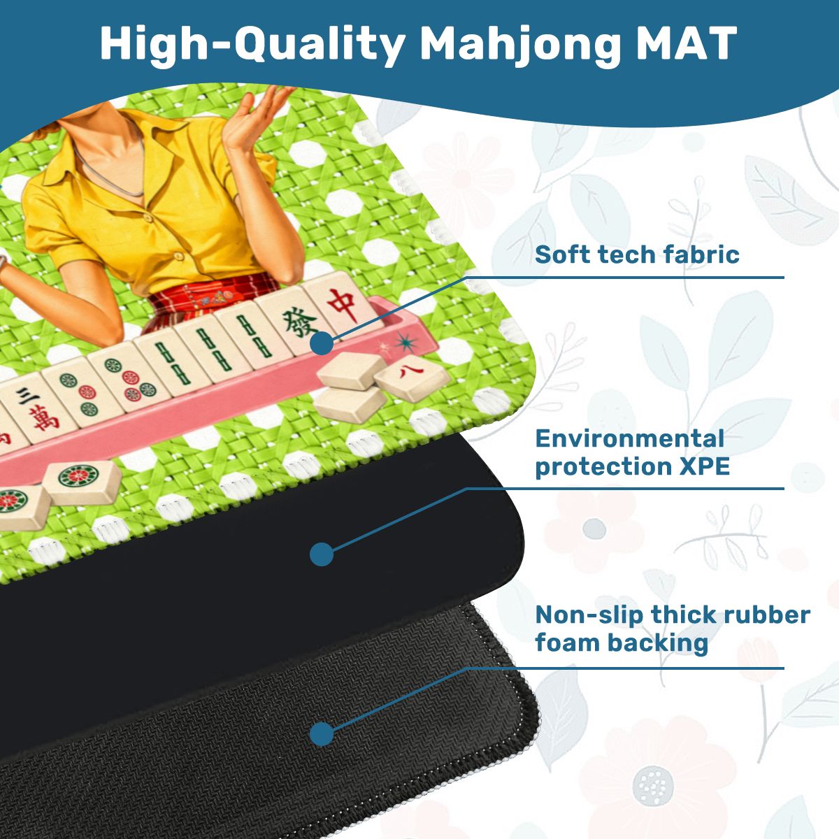 Funny Mahjong Mat Cane & Cello I Don't Give A Crak Mahj Mat