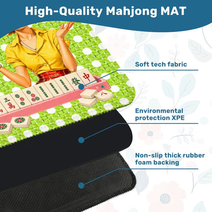 Funny Mahjong Mat Cane & Cello I Don't Give A Crak Mahj Mat