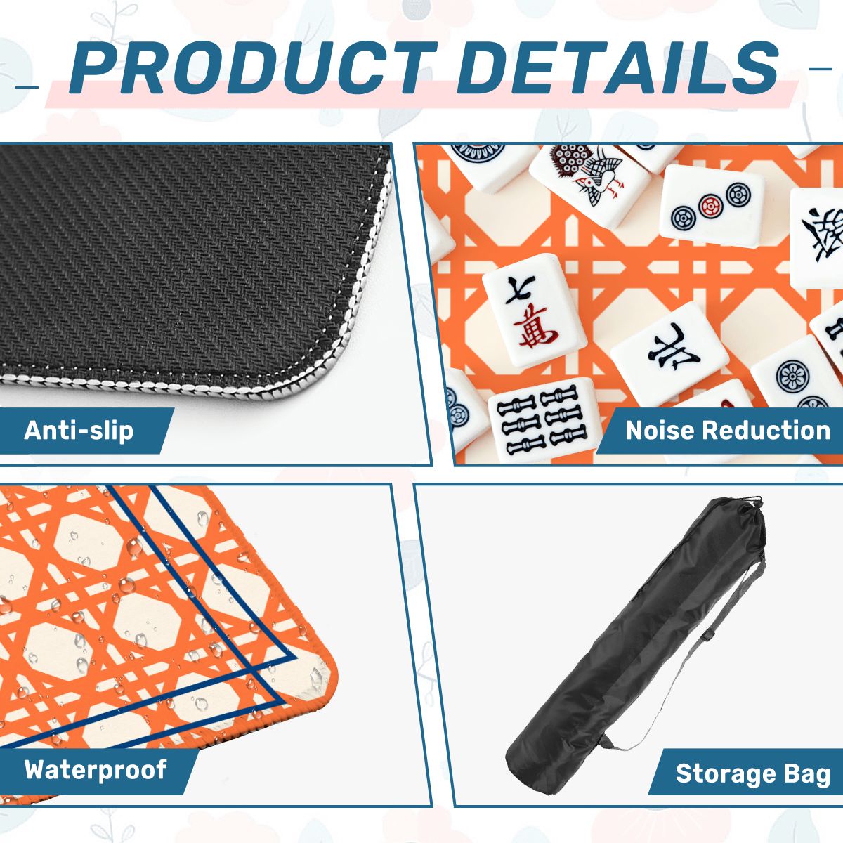 Cane Glow Minimalist Modern Mahjong Mat - Splash of Color Co.