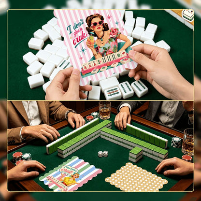 Funny I Don't Give A Crak Scalloped Mahjong Shuffler Cards  Set of 4