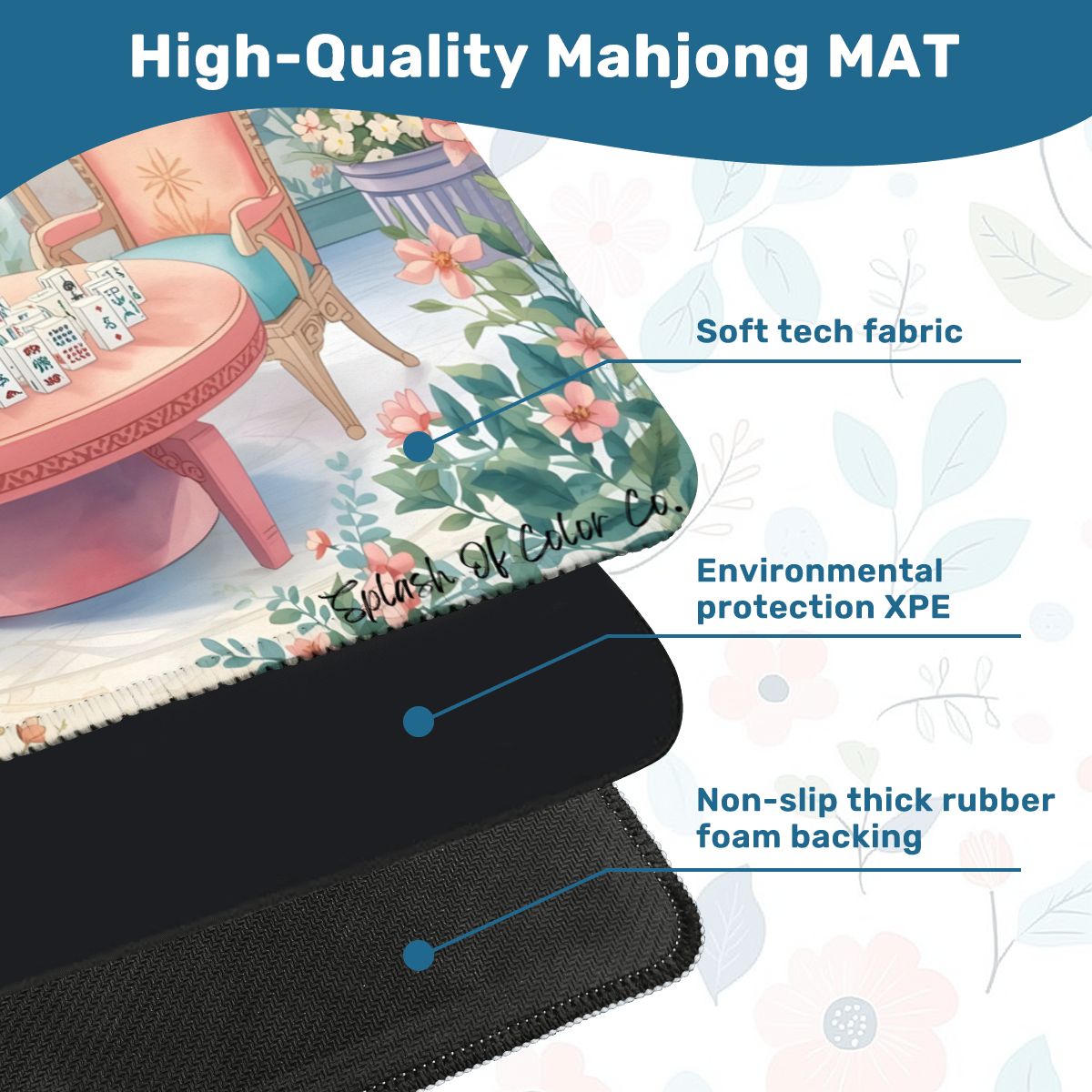 Modern Mahjong Tea Room Mini Mahjong Mat - Splash of Color Co.