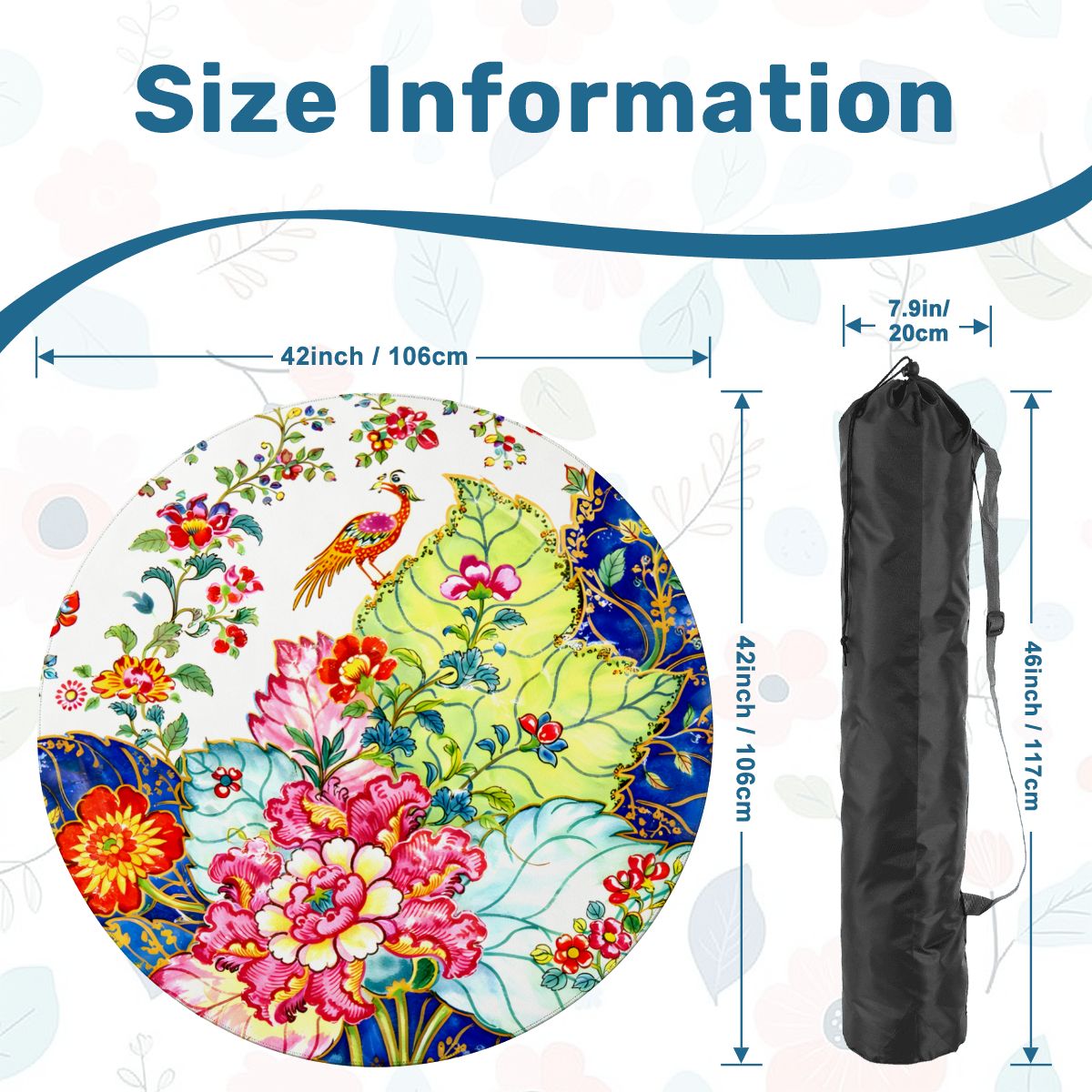 Tobacco Leaf Floral Round Mahjong Mat