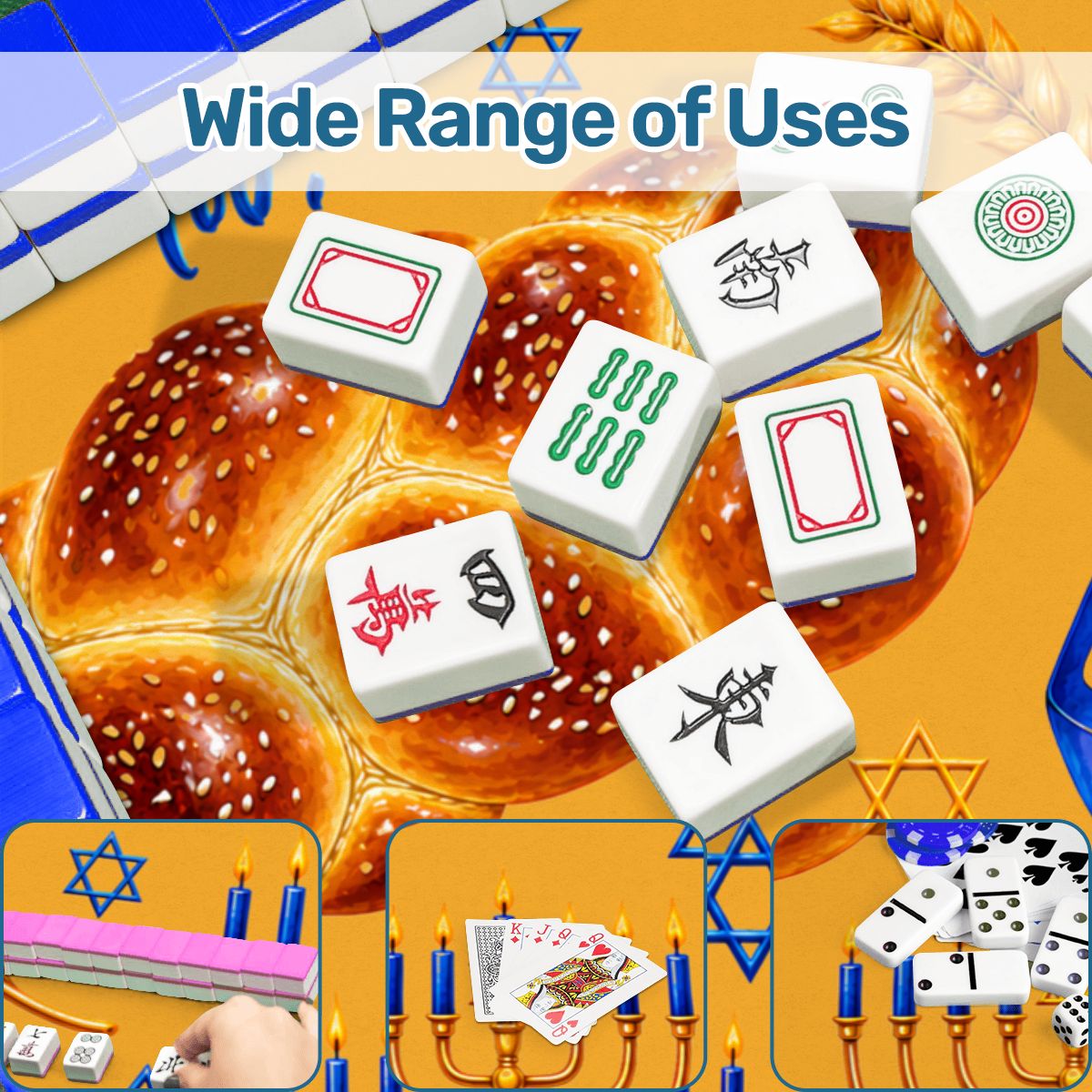 Mazel Tov Hanukkah Mahjong Mat - Splash Of Mahj And Color Co.