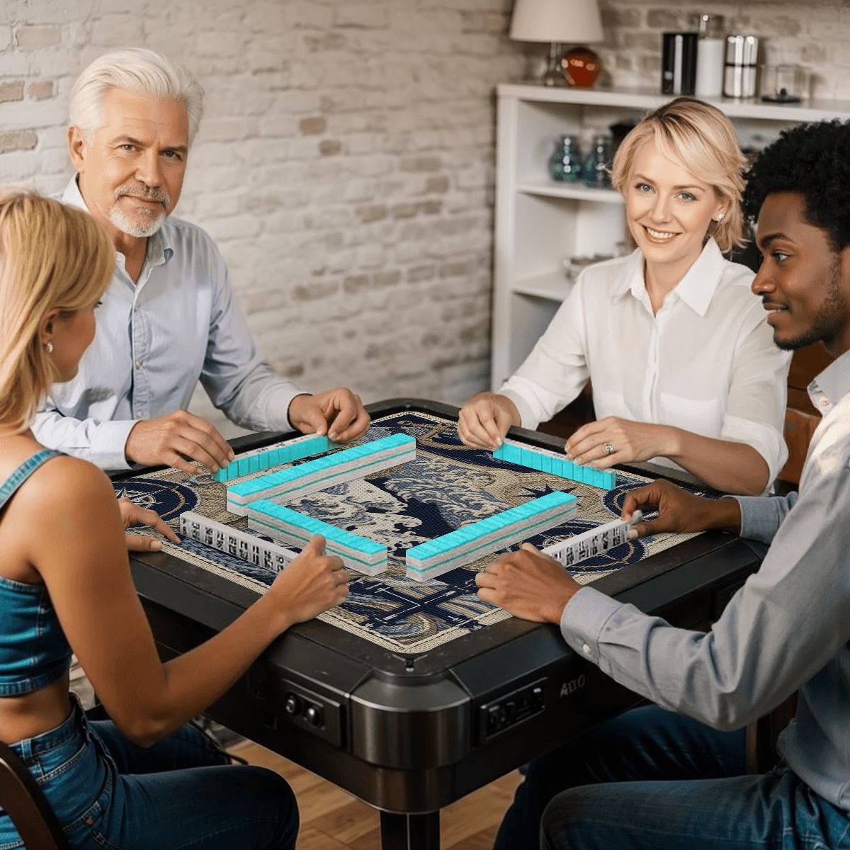 Where The Wind Blows, Faux Needlepoint Nautical Mahjong Mat - Splash of Color Co.