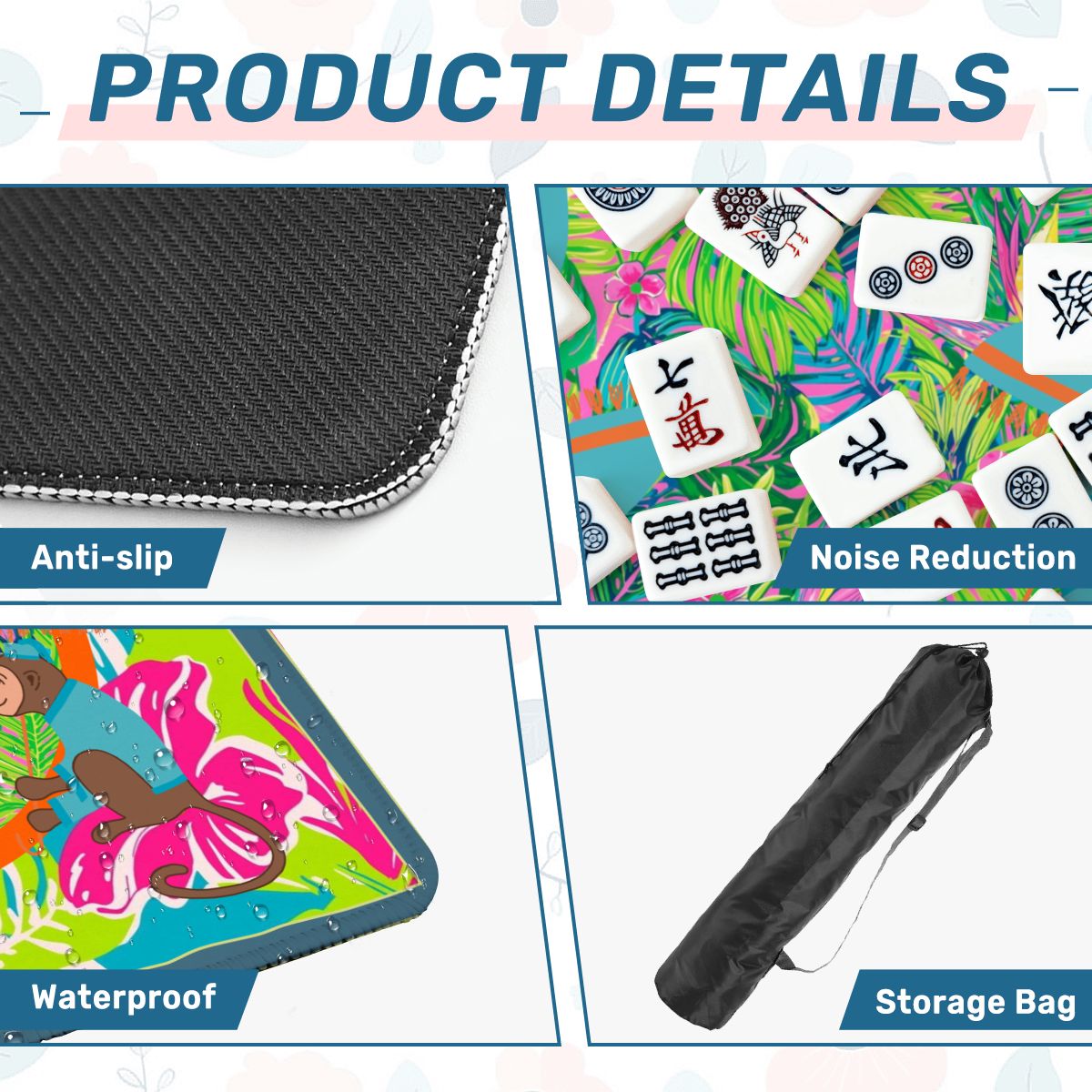 Lime In The Coconut Tropical Oasis Monkey Mahjong Mat - Splash of Color Co.