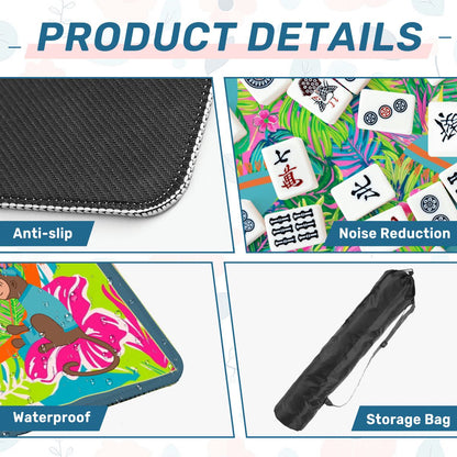 Lime In The Coconut Tropical Oasis Monkey Mahjong Mat - Splash of Color Co.