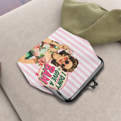 Funny, I Don't Give A Bam Mahjong Women's Leather Kiss Lock Coin Purse - Splash Of Mahj And Color Co.